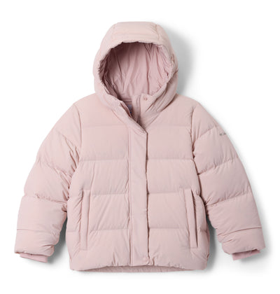 Manteau d'hiver Amaze Puff Hooded de Columbia pour filles, rose pâle, vue de face