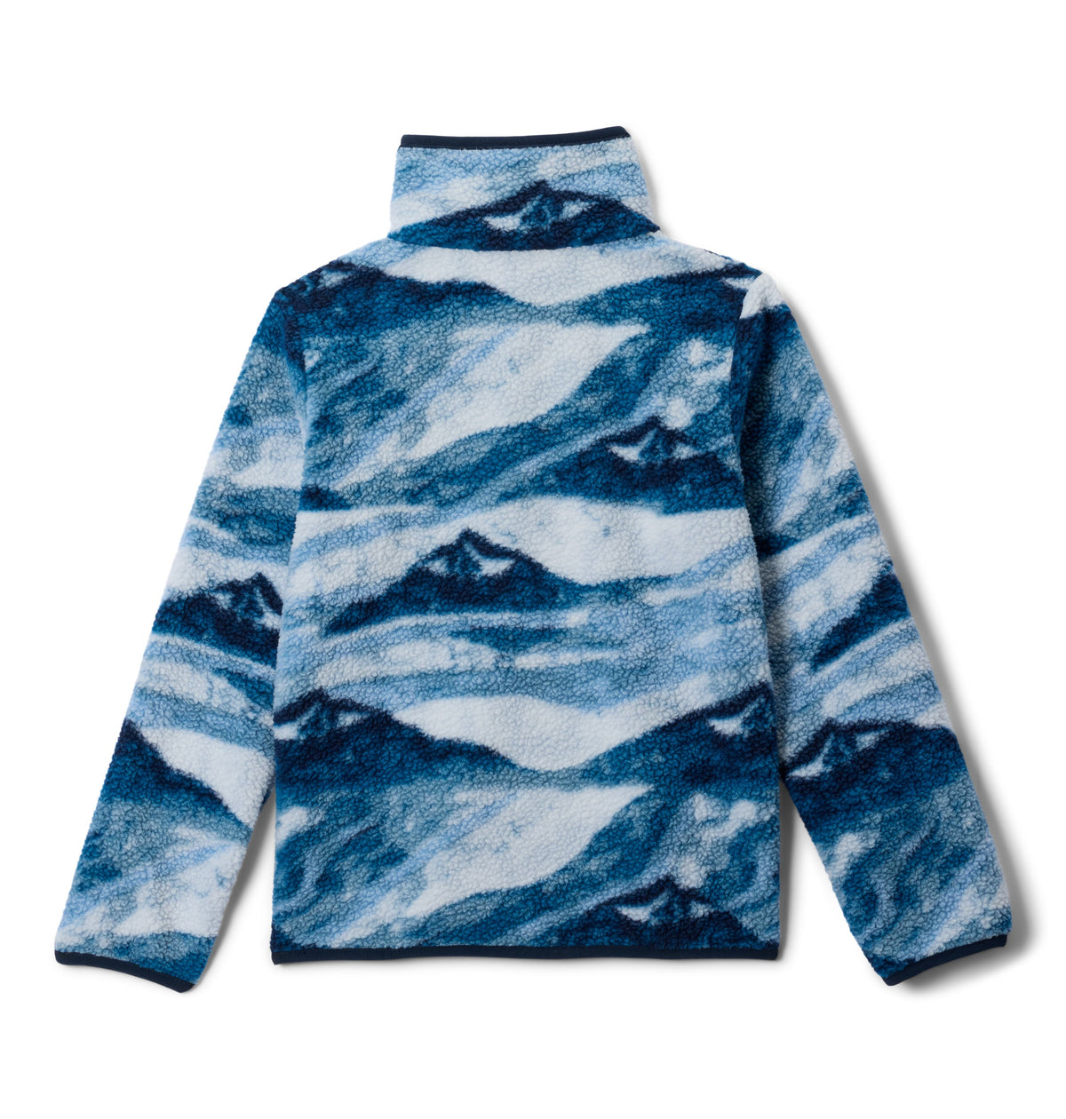 Chandail polar Helvetia II Printed Half Snap de Columbia pour garçons, imprimé bleu, vue de dos