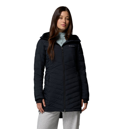 Manteau mi-long Joy Peak II Mid de Columbia pour femmes, noir, vue de face, fermé