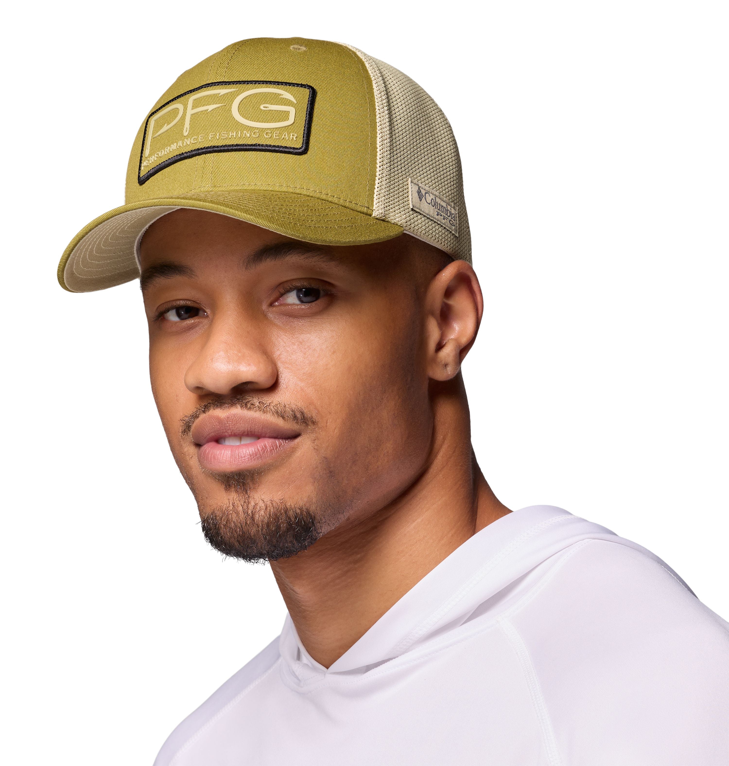 Casquette Columbia PFG Hooks Mesh Ball Cap à couronne haute pour hommes en pêche