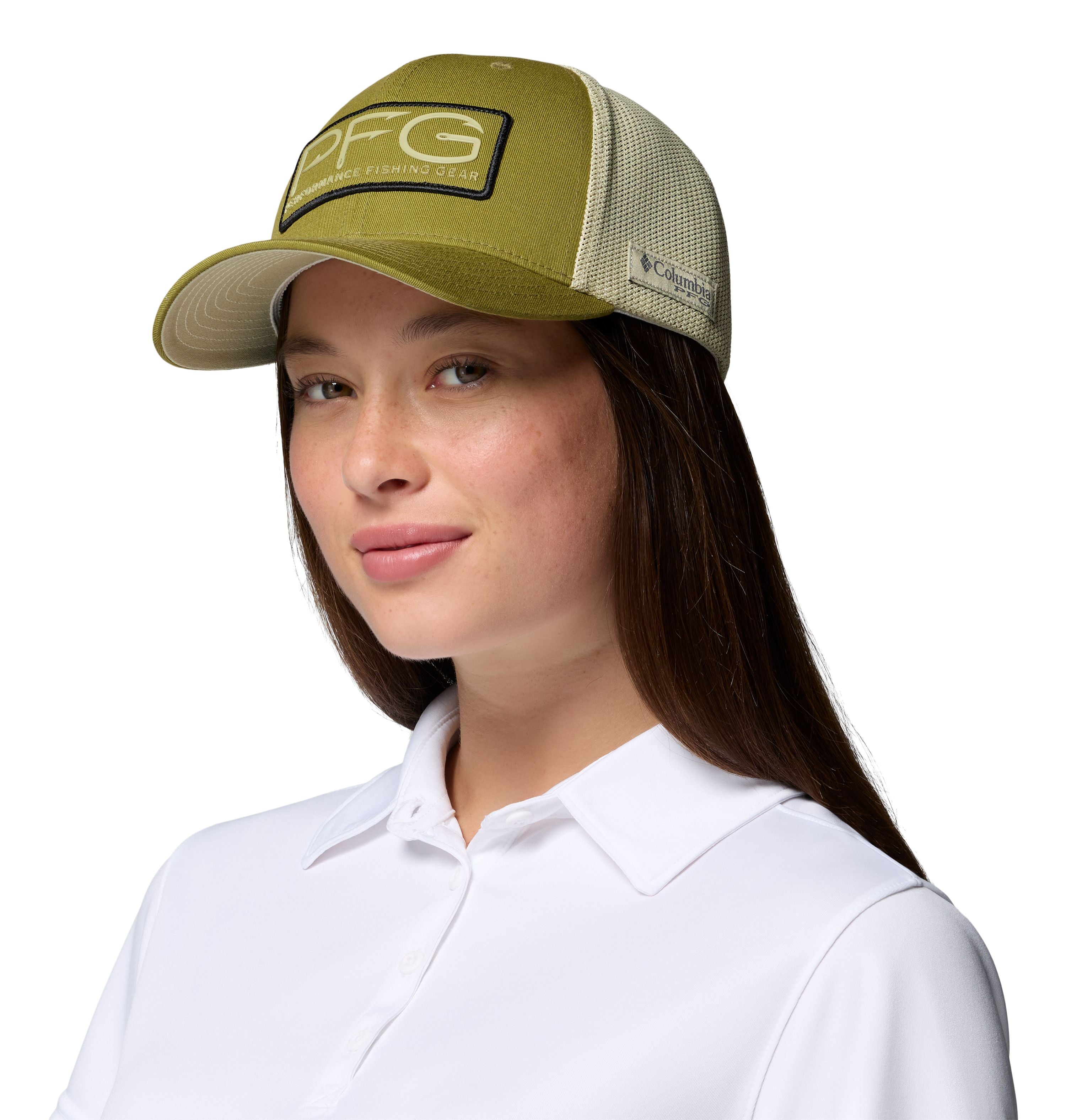 Casquette Columbia PFG Hooks Mesh Ball Cap à couronne haute pour hommes en pêche