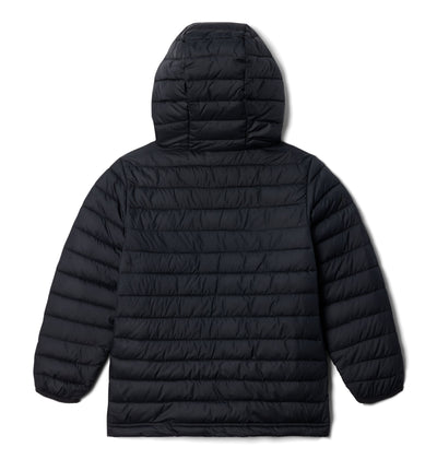 Manteau matelassé Powder Lite II Hooded de Columbia pour garçons, noir, vue de dos