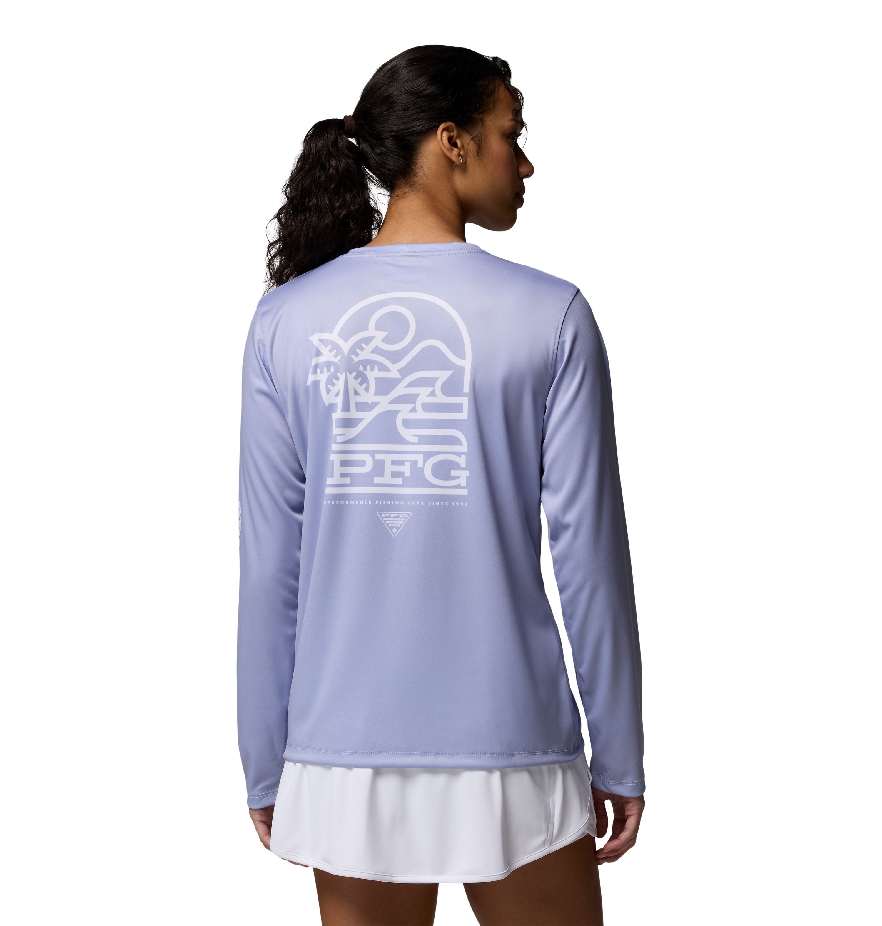 Chandail Columbia PFG Tidal Tee Palm Waves à manches longues pour femmes avec protection solaire UPF 50