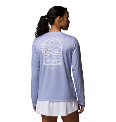 Chandail Columbia PFG Tidal Tee Palm Waves à manches longues pour femmes avec protection solaire UPF 50