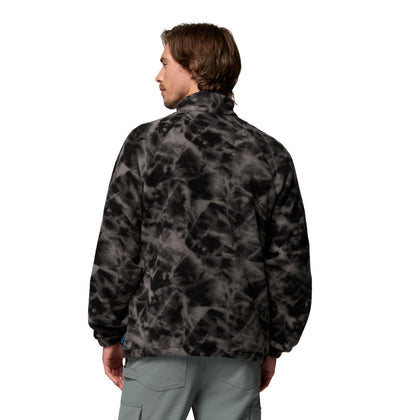 Chandail polar Timber Crest Printed Half Zip de Columbia pour hommes, imprimé noir, vue de dos