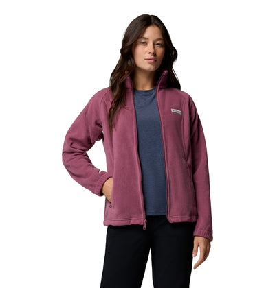 Veste polaire Columbia BENTON SPRINGS pour femmes, vue de face, ouverte, mains dans les poches
