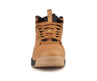 Botte de randonnée Duty Nine Montis Mid pour hommes, taupe, vue de face avec lacets