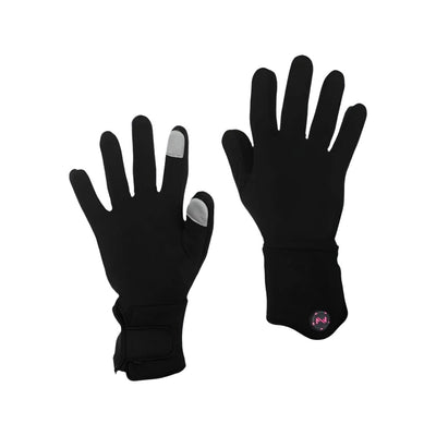 Sous-gants chauffants Fieldsheer Heated Glove Liner noirs pour adultes, vue de face avec bouts de doigts tactiles