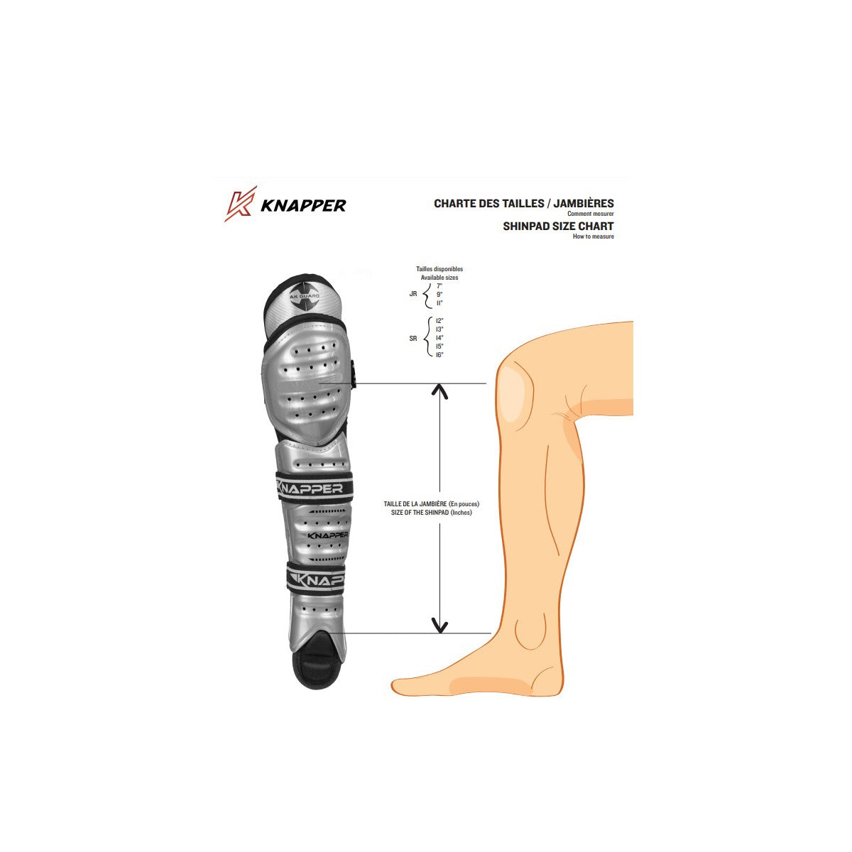 AK5 LEGGINGS - Dek hockey leg guards for adults - Knapper