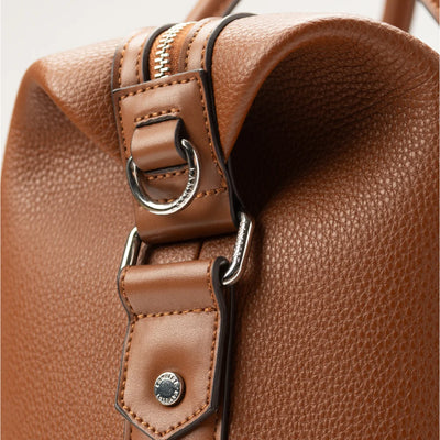 Sac MAE Lambert Design pour femmes, rouille, détail de la fermeture éclair et des anneaux