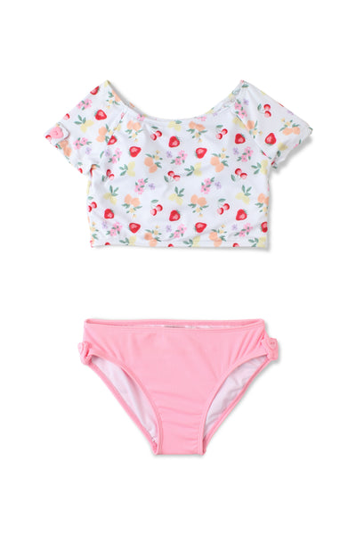 Ensemble de maillot NASRI Berry Bloom Set Rashguard pour filles avec haut rashguard pour plage et piscine