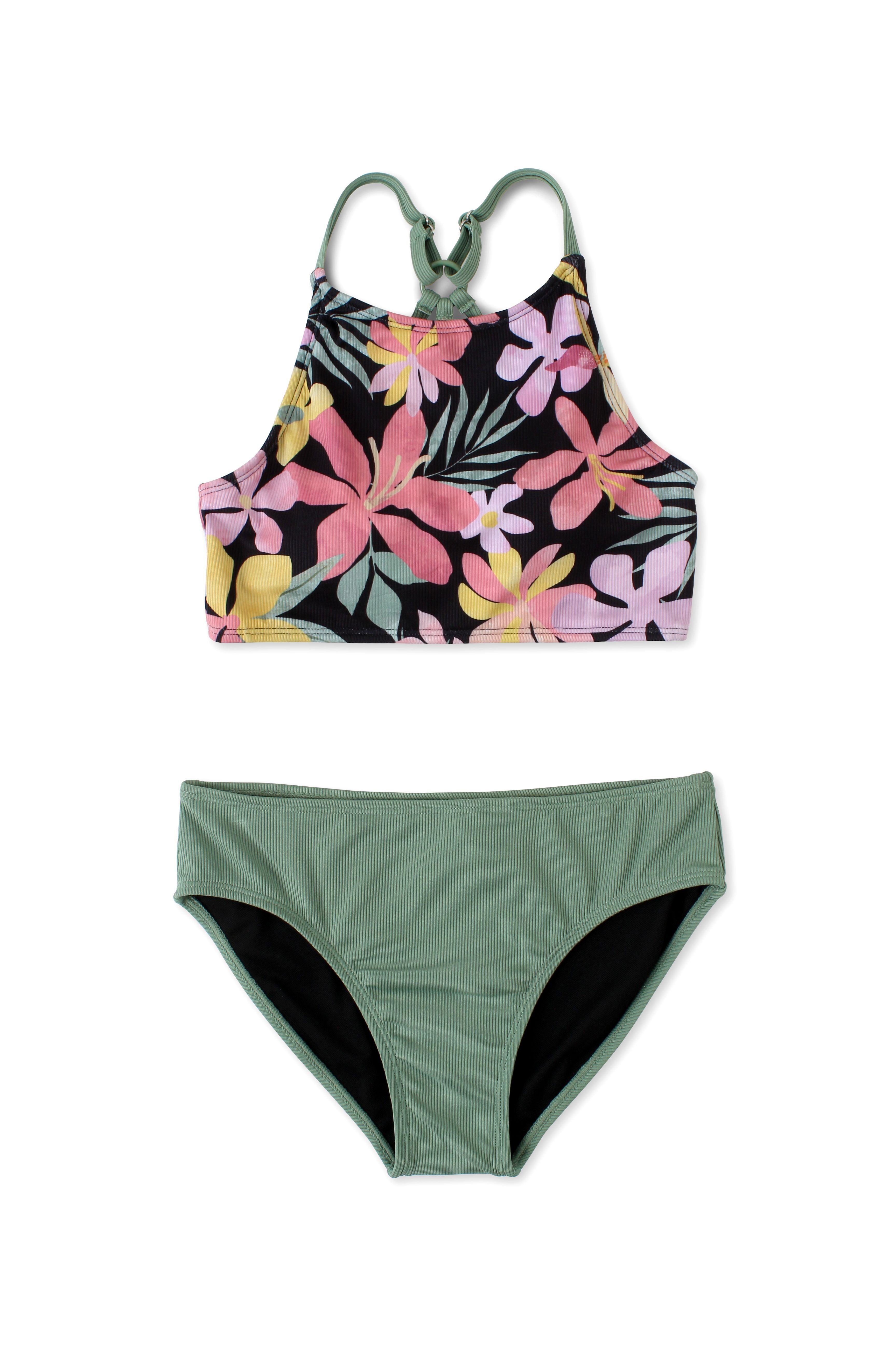 Maillot de bain Breezy Bay Set Top High Neck pour filles avec haut à col montant pour plage et piscine