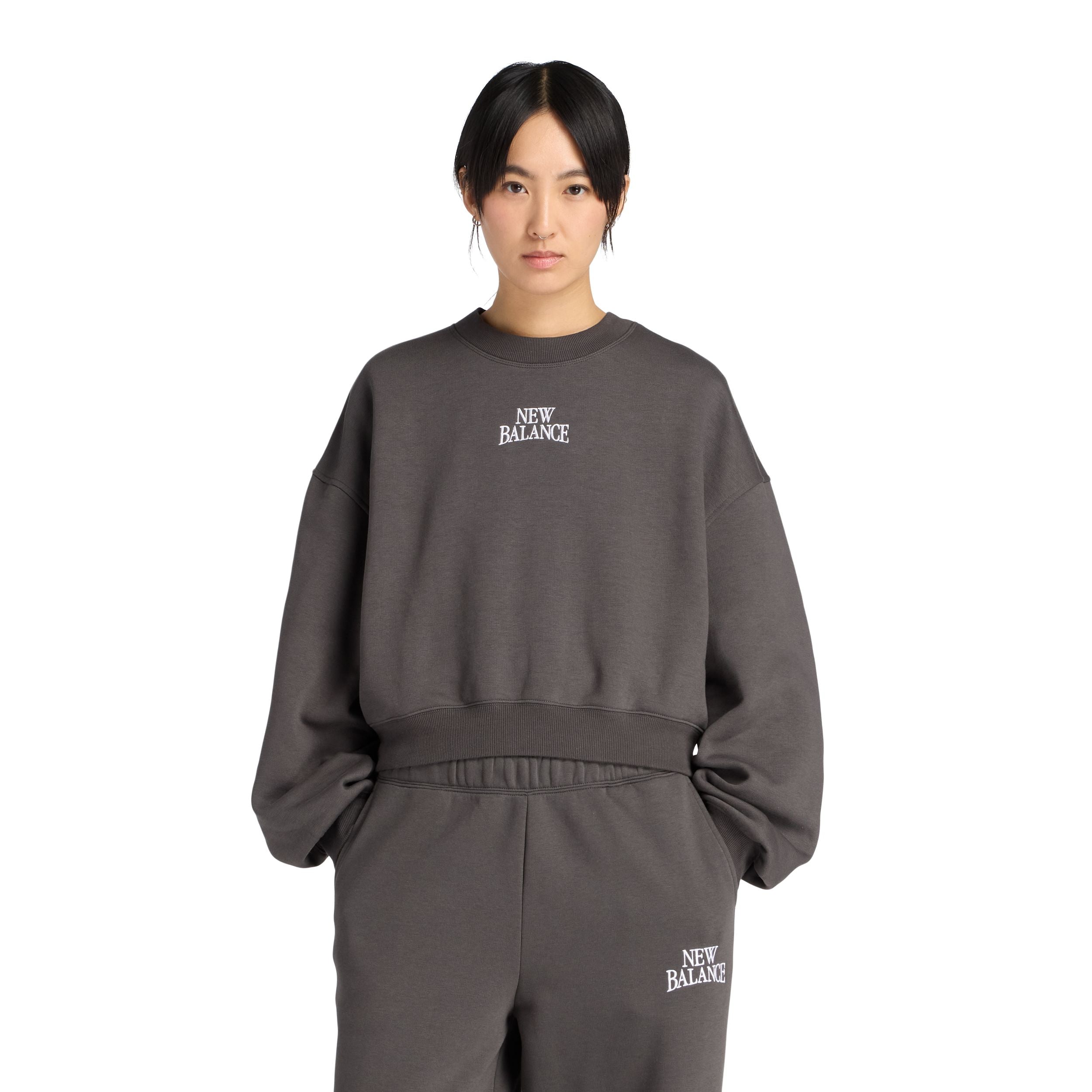 Chandail Crewneck New Balance pour femmes - LINEAR HERITAGE FLEECE