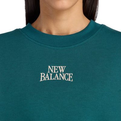 Chandail Crewneck New Balance pour femmes - LINEAR HERITAGE FLEECE