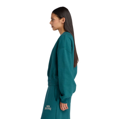 Chandail Crewneck New Balance pour femmes - LINEAR HERITAGE FLEECE