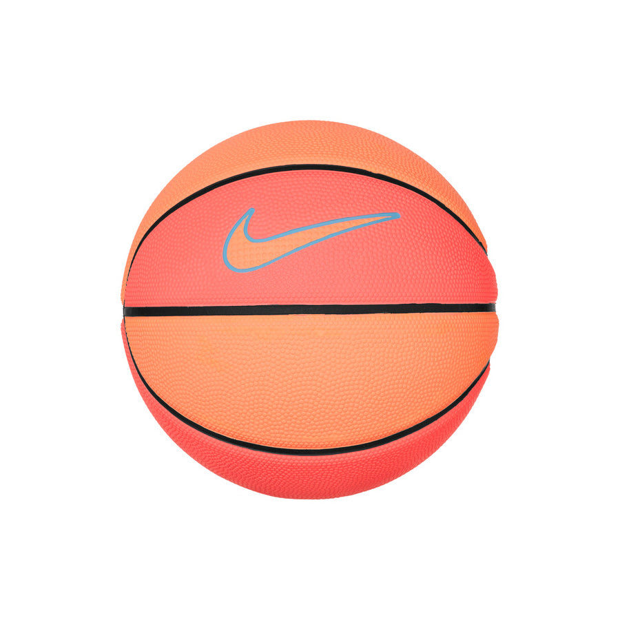 Ballon de basketball Nike Skills orange avec logo Nike bleu, vue de face