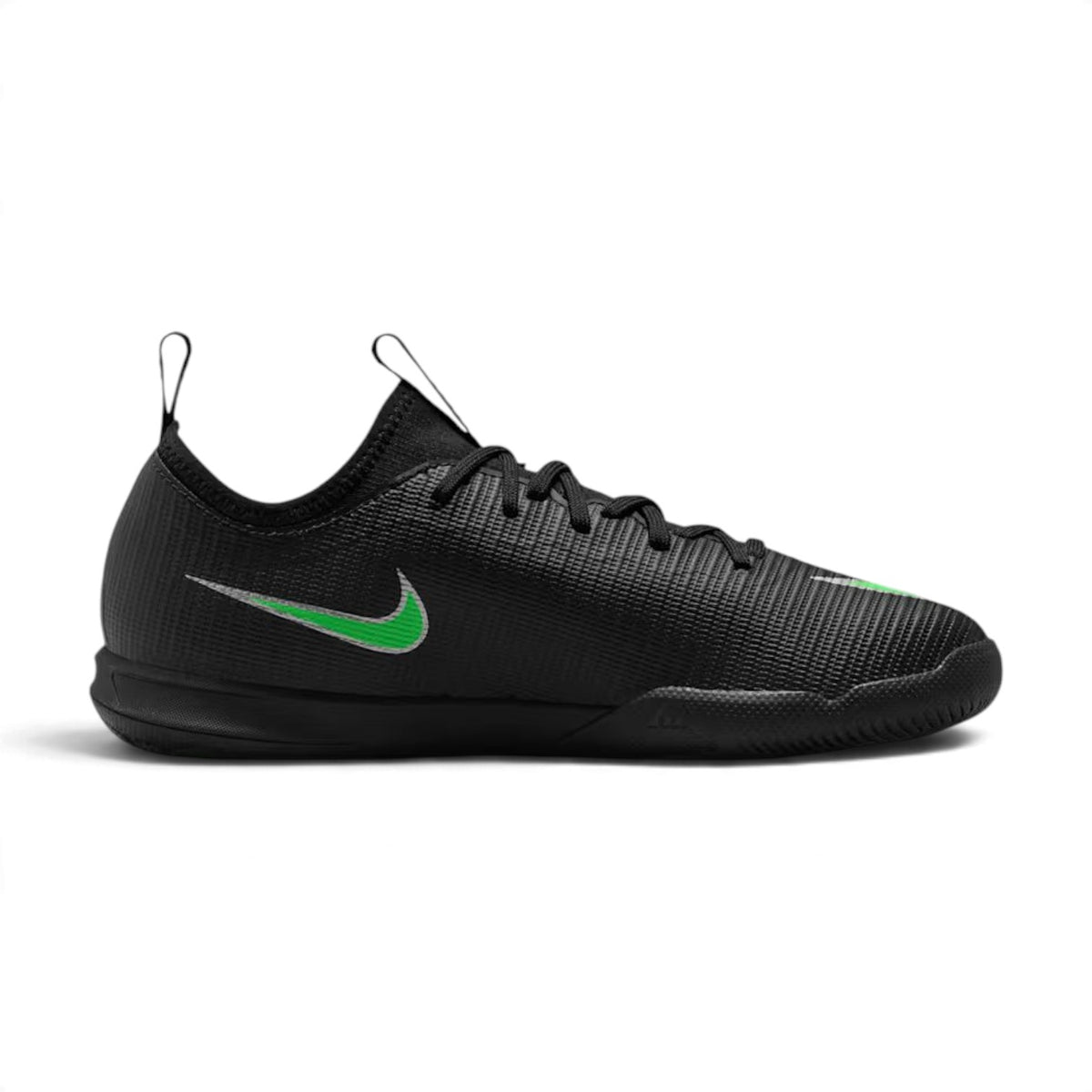 Soulier de futsal Nike Mercurial Vapor 17 Academy pour enfants, noir et vert, vue de côté