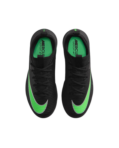 Souliers de futsal Nike Mercurial Vapor 17 Academy pour enfants, noir et vert, vue de dessus de la paire