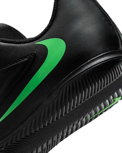 Détail du talon et de la semelle du soulier de futsal Nike Mercurial Vapor 17 Academy pour enfants, noir et vert