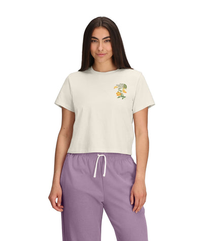 T-shirt Columbia Flora Embro pour femmes en coton avec col côtelé