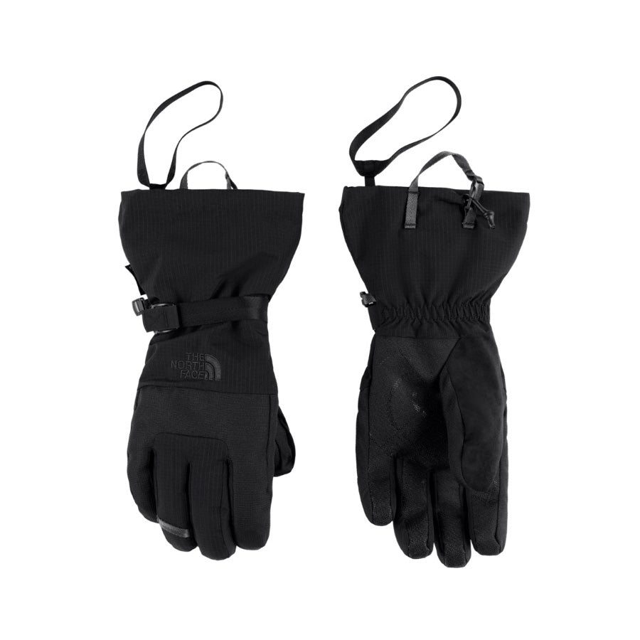 Gants d'hiver Montana Glove North Face pour hommes, noirs, vue du dessus et de la paume avec dragonne