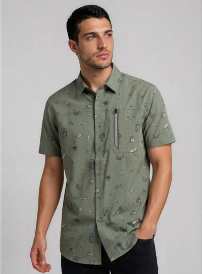 Chemise Point Zero pour hommes - Printed Shirt 4748