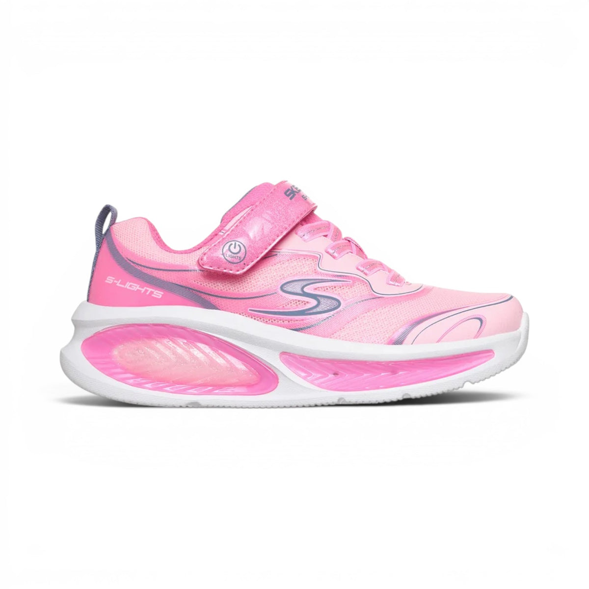 Soulier lumineux Cosmic Glow 2.0 de Skechers pour filles, rose, vue de côté