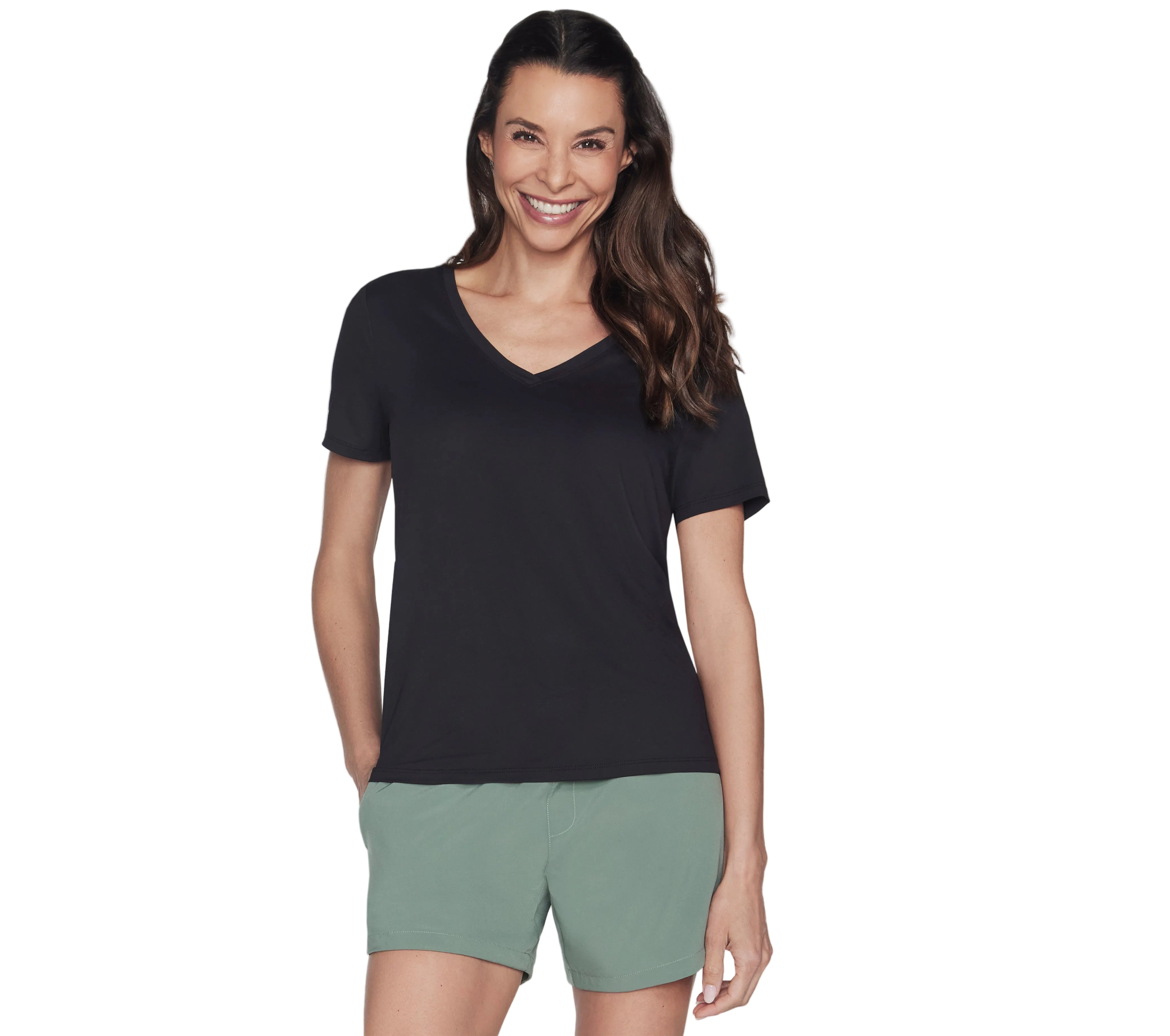 GODRI SERENE TEE - T-Shirt col en V femmes - Skechers