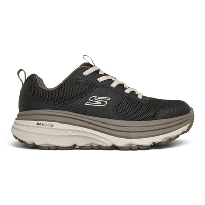 Souliers Skechers Max Cushioning Zirrus noirs et bruns pour femmes, vue de côté