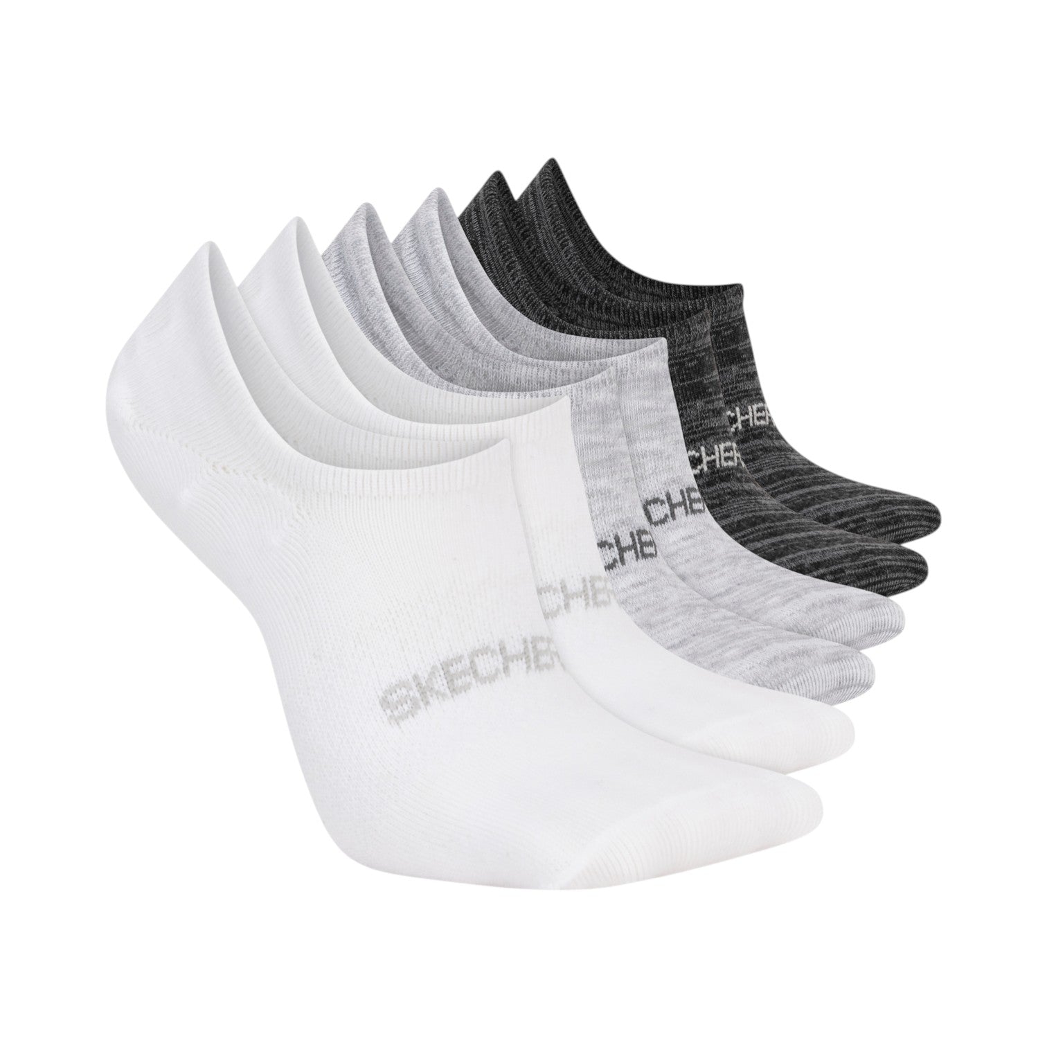 Bas invisibles Skechers SK No Show pour femmes paquet de 5 avec maintien antidérapant
