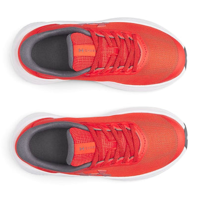 Souliers Under Armour UA Chase rouges pour enfants, vue du dessus