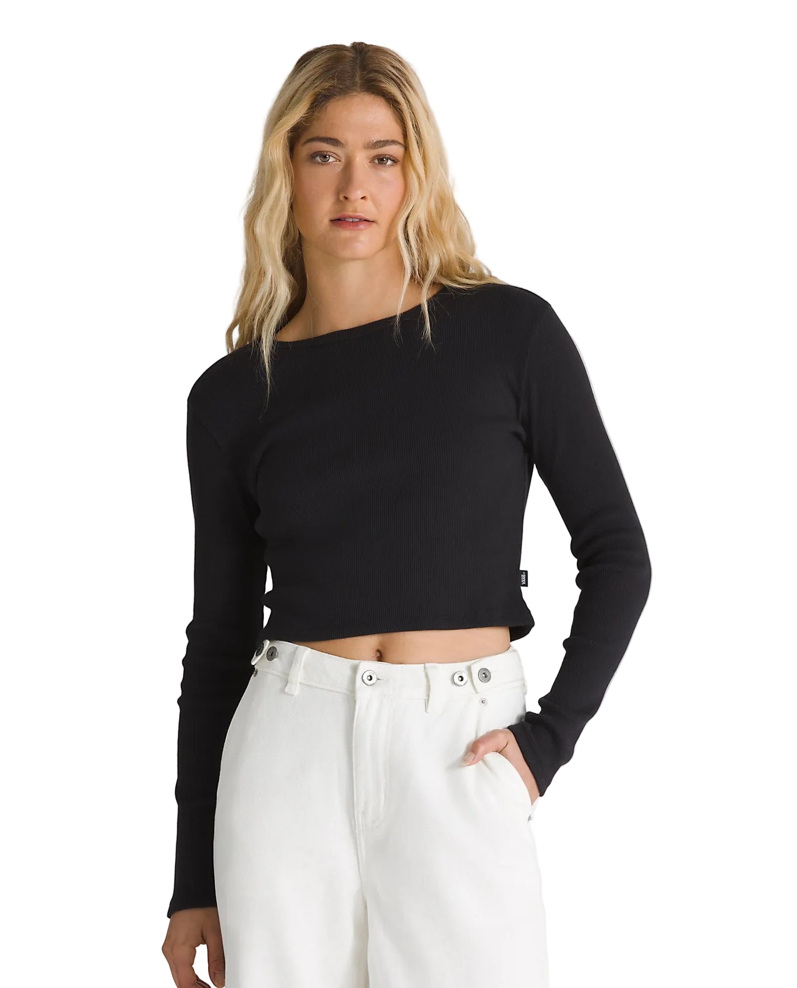W DREW RIB LS TOP - Chandail court à manches longues pour femmes - Vans